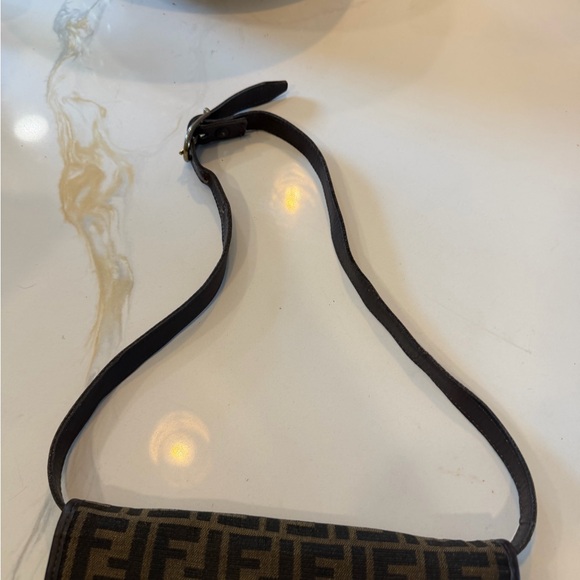 Fendi Brown Leather Logo Interior with Gold Stamp - Picture 9 of 11